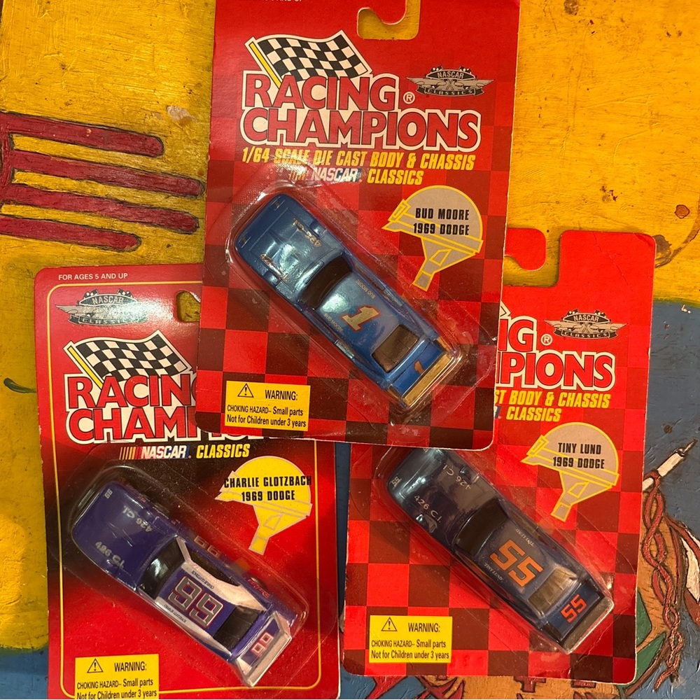 Racing Champions Lot of 3 Diecast Race Cars Dodge Daytona Vintage